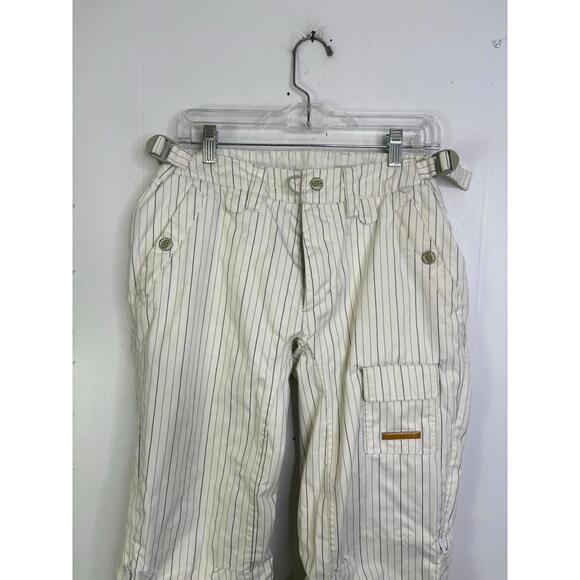 Foursquare Pants Womens Medium Fuji Pinstripe Snowboard Inseam Vents Warm - Picture 9 of 15